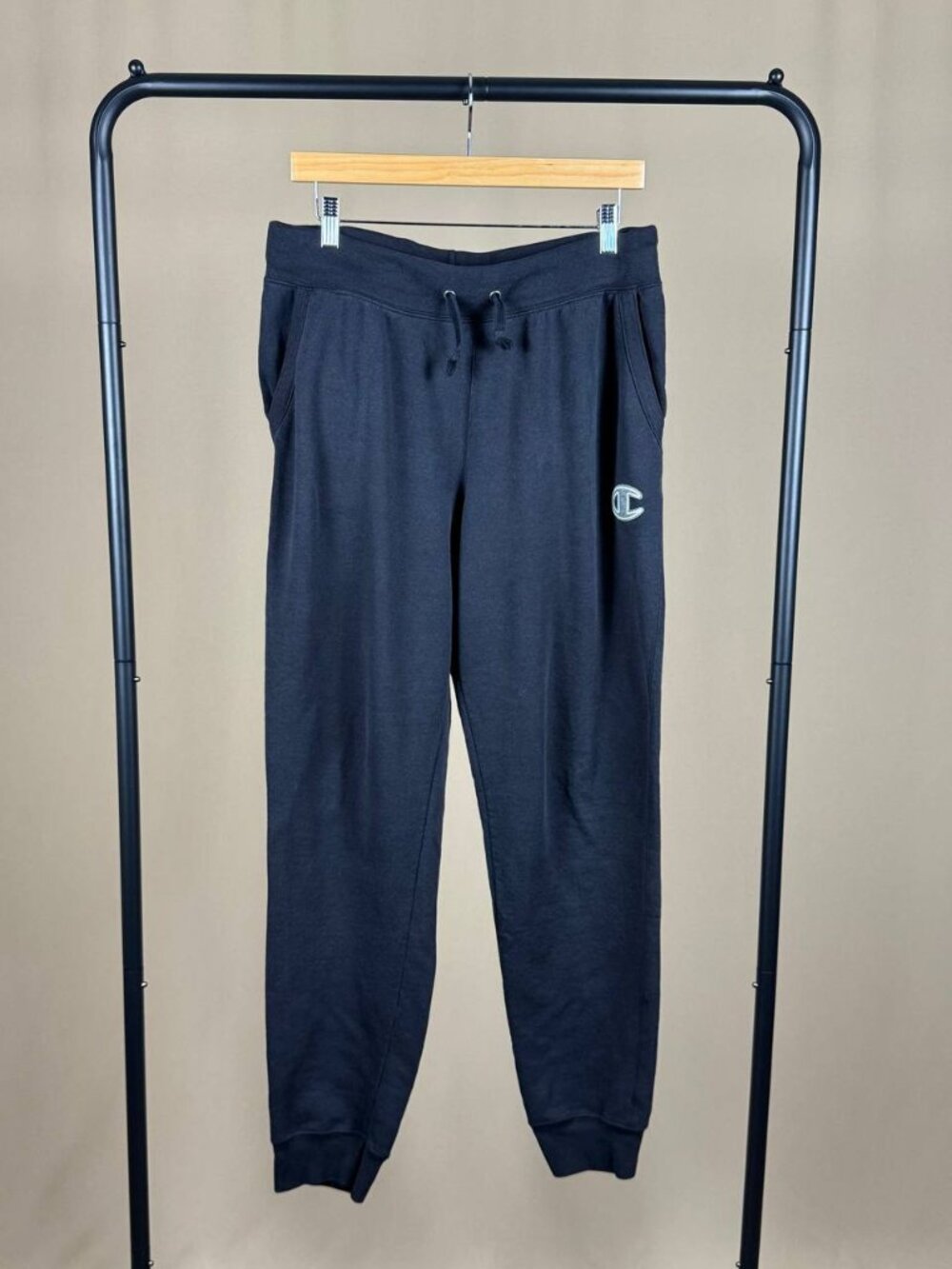 Champion Men’s Sweatpants Size Large Black Fleece Joggers Logo